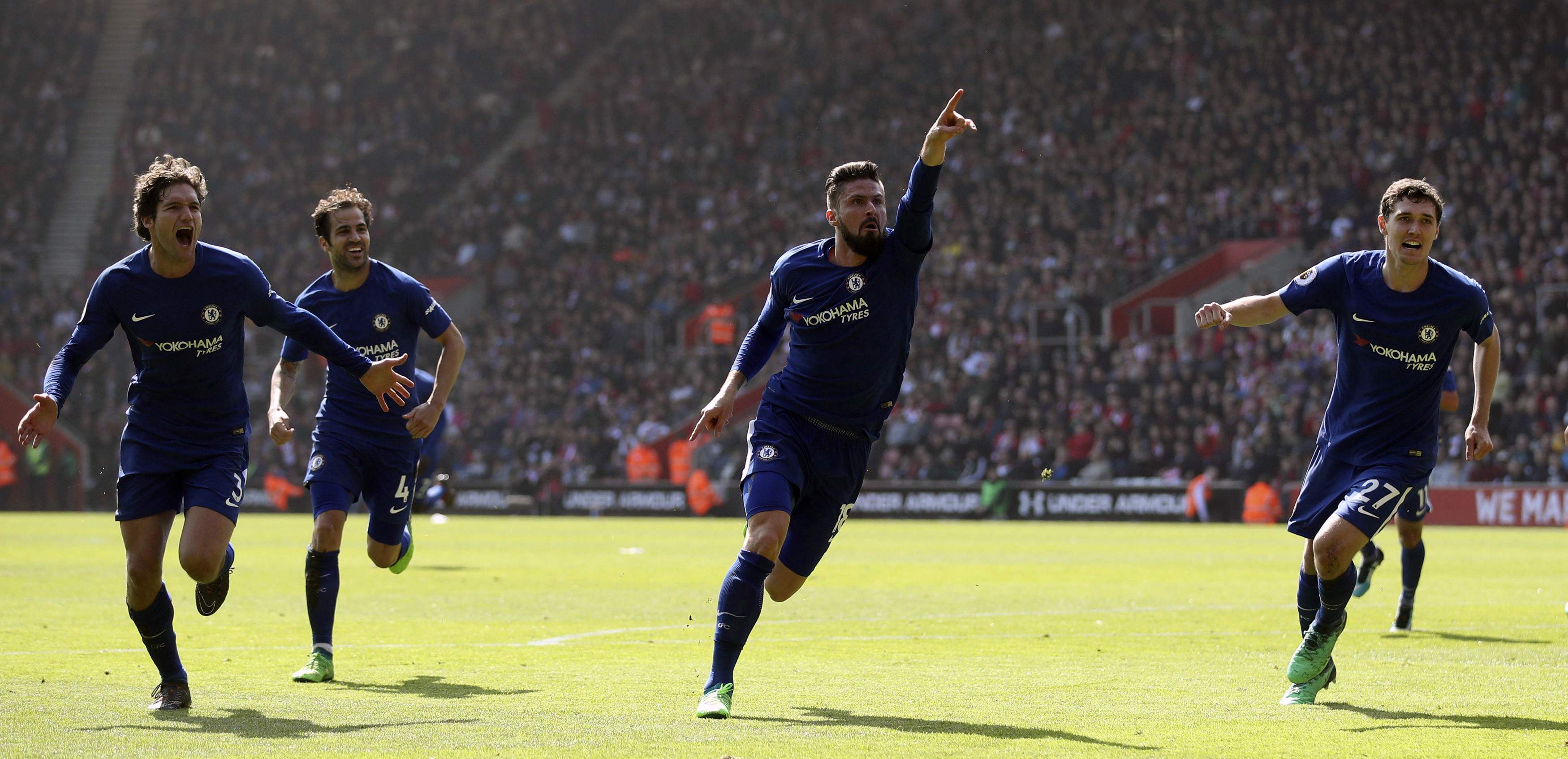 super sub giroud turned the game around against southampton in chelsea s last league game helping turn a 2 0 deficit into a 3 2 win photo afp