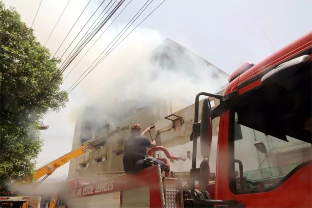 efforts continued on friday to put out flames at lucky textile mills photo ppi efforts continued on friday to put out flames at lucky textile mills photo ppi