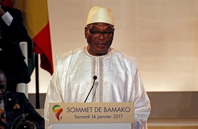 ibrahim boubacar keita president of mali talks at the international conference center of bamako during the france africa summit in bamako mali january 14 2017 reuters luc gnago