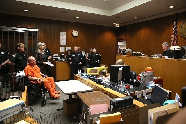 joseph james deangelo l the suspected quot golden state killer quot appears in court for his arraignment before judge michael sweet r on april 27 2018 in sacramento california deangelo a 72 year old former police officer is believed to be the east area rapist who killed at least 12 people raped over 45 women and burglarized hundreds of homes throughout california in the 1970s and 1980s photo afp