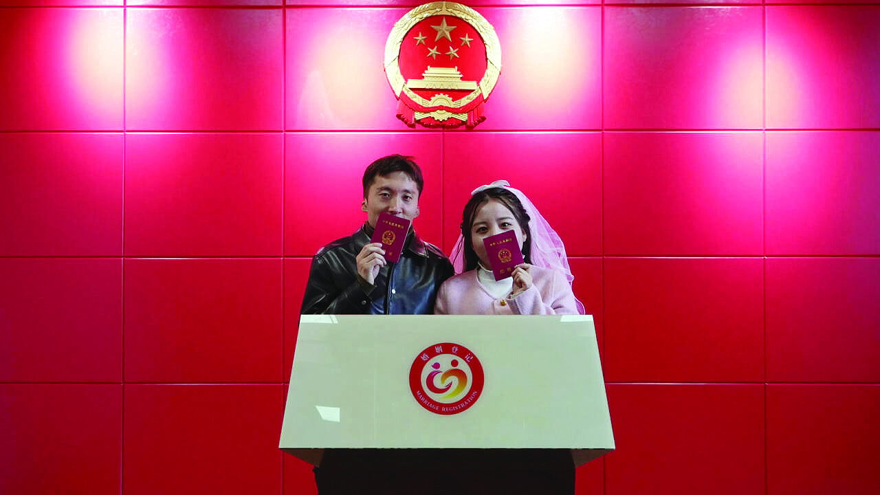 last year marriages in china dropped by a fifth compared to 2023 photo file