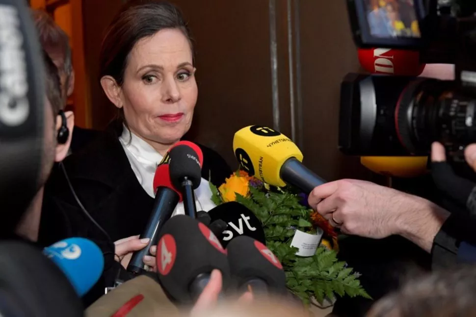 the swedish academy 039 s permanent secretary sara danius talks to the media as she leaves after a meeting at the swedish academy in stockholm photo reuters the swedish academy 039 s permanent secretary sara danius talks to the media as she leaves after a meeting at the swedish academy in stockholm photo reuters