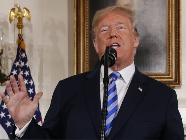 us president donald trump announces his intention to withdraw from the jcpoa iran nuclear agreement during a statement in the diplomatic room at the white house in washington us may 8 2018 photo reuters