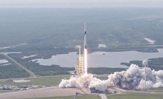 the spacex falcon 9 rocket tailored for eventual crewed missions into orbit makes its debut launch from florida 039 s cape canaveral carrying a communications satellite for bangladesh may 11 2018 photo reuters