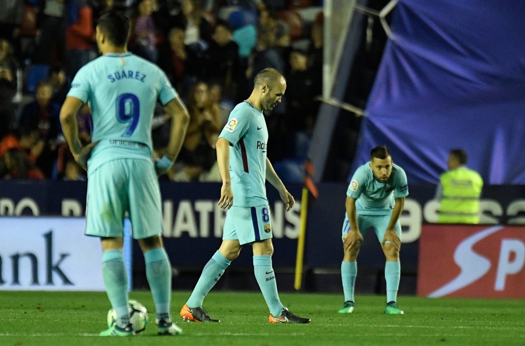 penultimate game barcelona had only two games left to go unbeaten in the entire season but failed at the penultimate hurdle photo afp