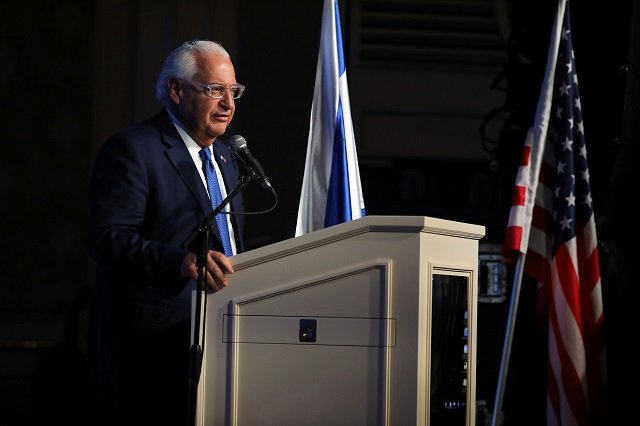 us ambassador to israel david friedman speaks during a reception hosted by the orthodox union in jerusalem ahead of the opening of the new us embassy in jerusalem may 14 2018 photo reuters