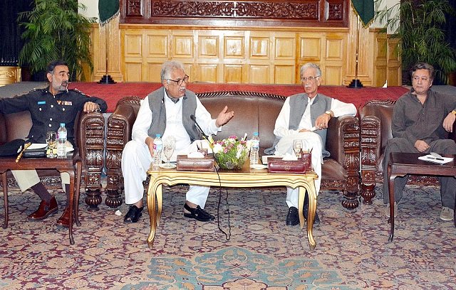 k p cm and governor assure tribal elders that genuine grievances of ptm will be addressed photo inp