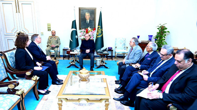 ambassador donald blome ambassador of the united states of america to pakistan calls on prime minister shehbaz sharif on march 15 2024 photo pid ambassador donald blome ambassador of the united states of america to pakistan calls on prime minister shehbaz sharif on march 15 2024 photo pid