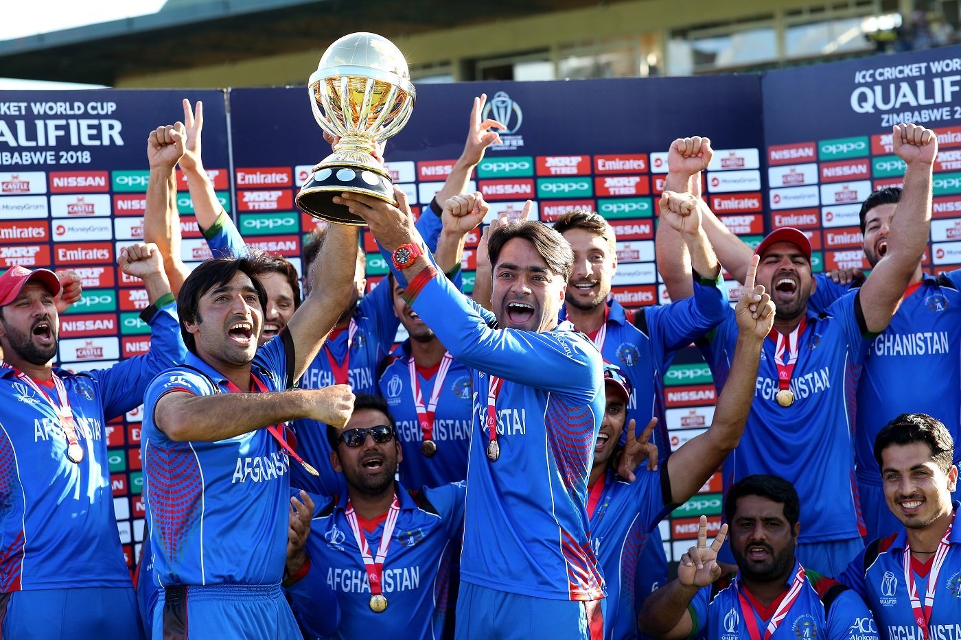 no flash in pan afghanistan also qualified for next year 039 s world cup by topping the 10 team qualifying tournament in zimbabwe also beating west indies in the final photo courtesy icc