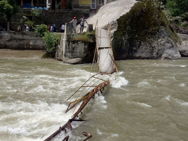 neelum valley bridge collapses photo express