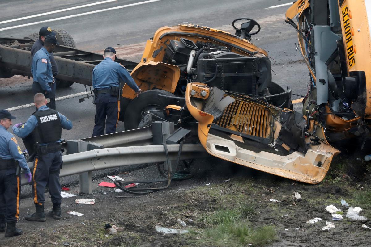 two dead 43 injured in new jersey school bus dump truck crash