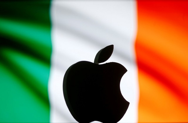 a 3d printed apple logo is seen in front of a displayed irish flag in this illustration taken september 2 2016 photo reuters