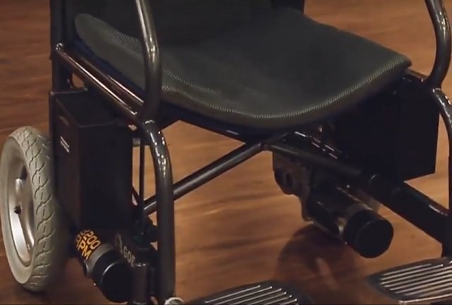 the wheelchair can be remotely controlled through a smartphone over a range of 100 feet wirelessly screengrab