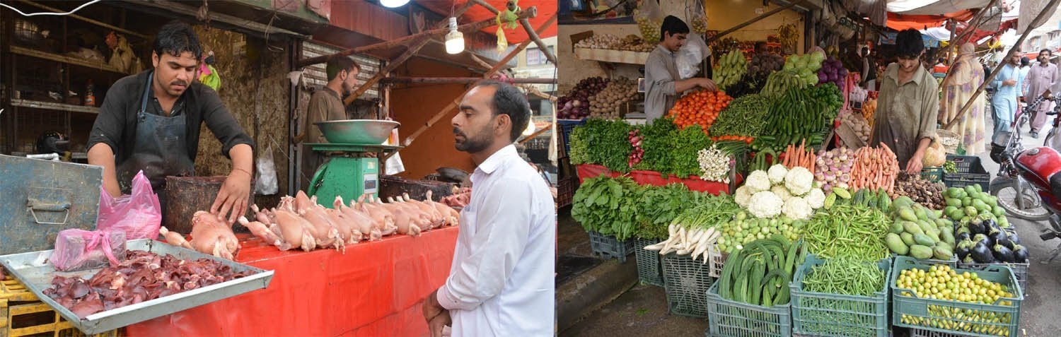 a chicken vendor deals with a customer in quetta photo express