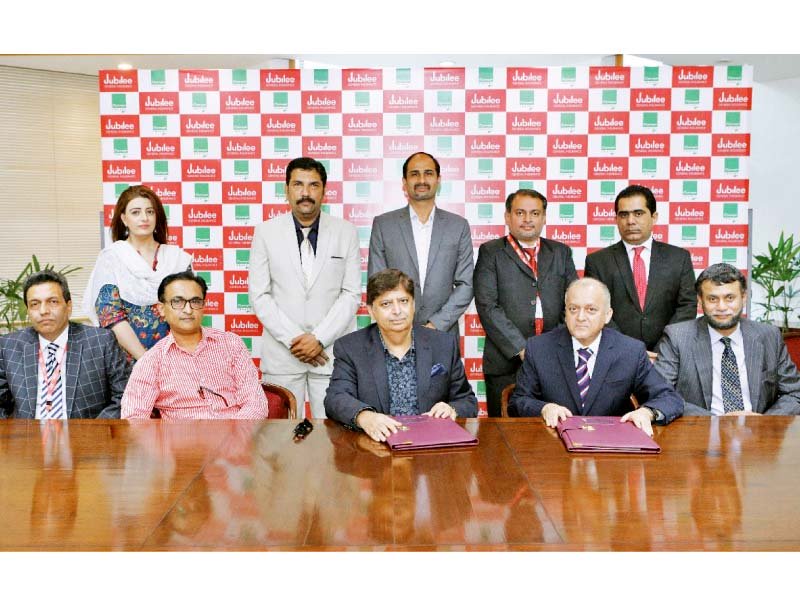 the agreement was signed by jubilee general insurance md tahir ahmed and gerry s vice chairman amin wali mohammad in the presence of executives and project management teams of both the companies