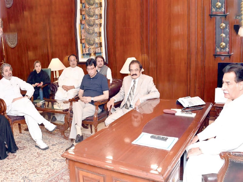 national assembly speaker sardar ayaz sadiq presiding over the meeting of the treasury and opposition in the national assembly photo ppi