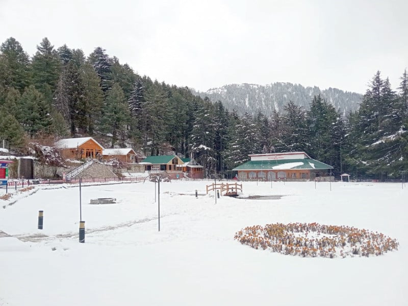 shogran in kaghan valley presents a picturesque view after the snowfall photo express