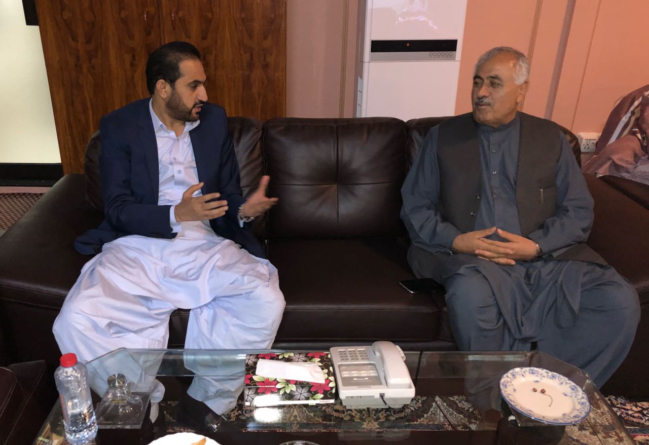 balochistan chief minister abdul quddus bizenjo and leader of opposition in balochistan assembly abdul rahim ziaratwal during the first round of talks photo express