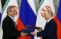 russian president vladimir putin and iranian president masoud pezeshkian attend a documents signing ceremony in moscow russia january 17 2025 photo reuters