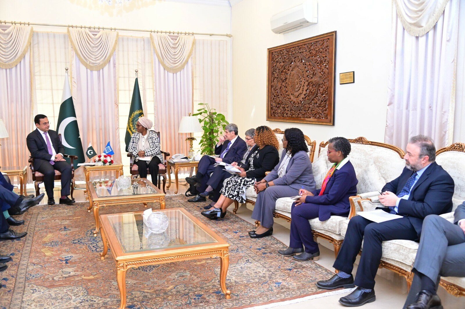 economic affairs minister ahad cheema met with the delegation of executive directors eds and alternate executive directors aeds from the world bank group wbg in islamabad on february 17 2025 courtesy pid