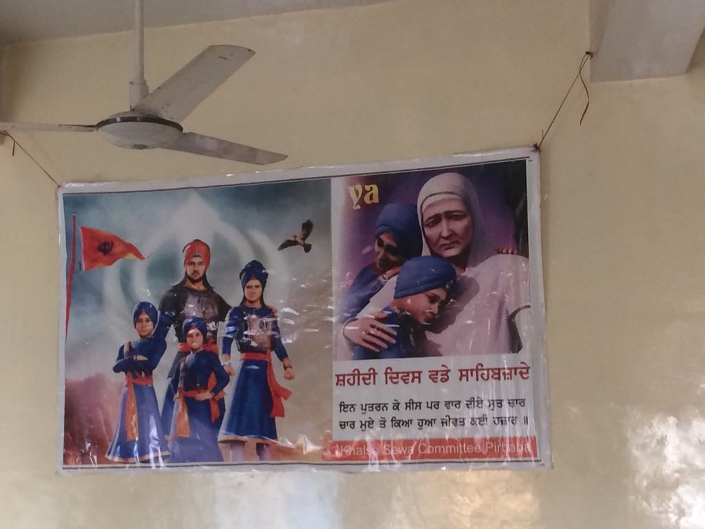 khalsa seva committee posters at the pacha kalay gurdwara photo riaz ahmed