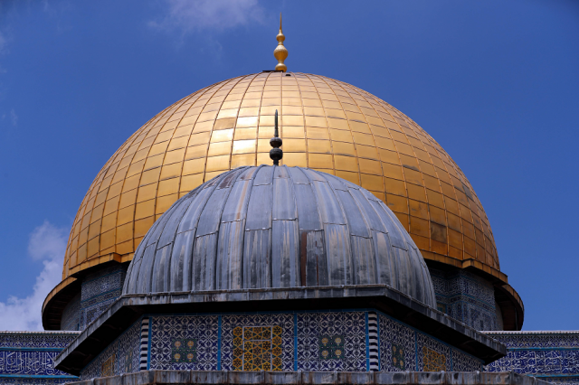 a partial view of the dome of the rock in jerusalem 039 s al aqsa mosque photo afp