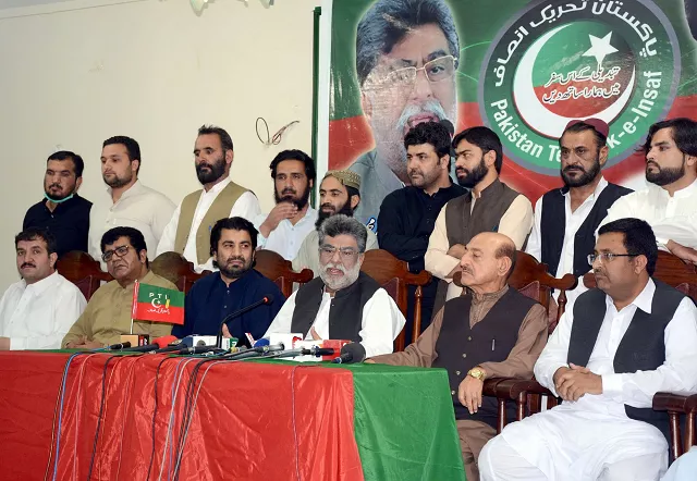 pti provincial president yar muhammad rind addressing a press conference after former provincial minister shahnawaz marri and others joined the party photo express pti provincial president yar muhammad rind addressing a press conference after former provincial minister shahnawaz marri and others joined the party photo express