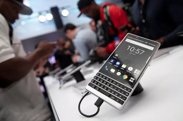 the new blackberry key2 smartphone is displayed at a product launch event for the device in manhattan in new york us june 7 2018 photo reuters the new blackberry key2 smartphone is displayed at a product launch event for the device in manhattan in new york us june 7 2018 photo reuters