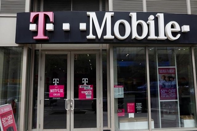 a sign for a t mobile store is seen in manhattan new york us april 30 2018 photo reuters