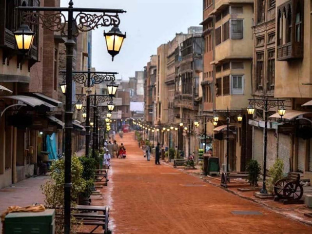 a scene of the revamped heritage trail in peshawar photo express a scene of the revamped heritage trail in peshawar photo express