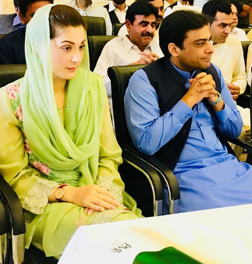 maryam nawaz and hamza shehba at the meeting photo courtesy maryam nawaz twitter