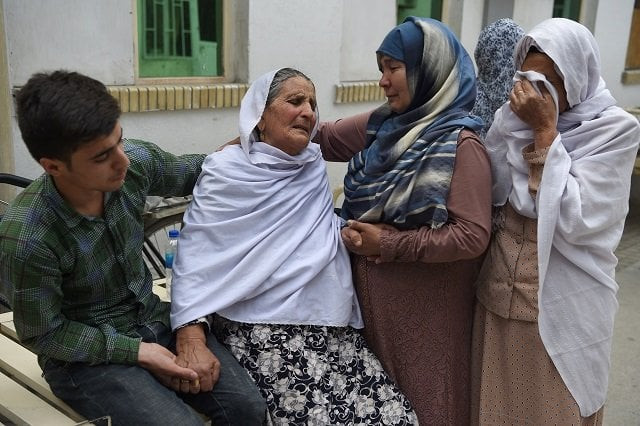 afghan women weep for their relatives at the isteqlal hospital following a suicide attacker blew himself up among government ministry employees in kabul on june 11 2018 photo afp afghan women weep for their relatives at the isteqlal hospital following a suicide attacker blew himself up among government ministry employees in kabul on june 11 2018 photo afp