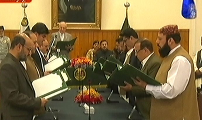 cabinet members take oath photo radio pakistan