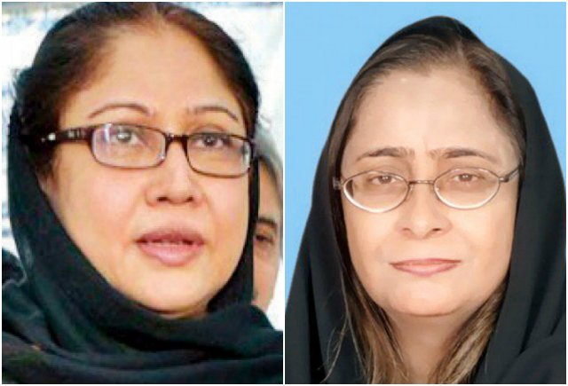 faryal talpur and azra pechuho are standing for ps 10 larkana i and ps 37 shaheed benazirabad i respectively photo files