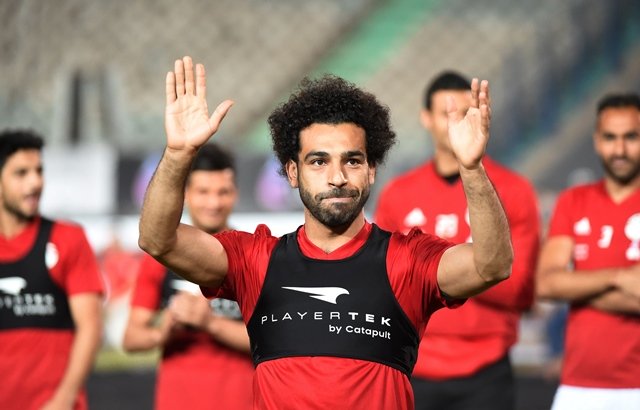 salah attends his side s final practice training session at the cairo international stadium photo afp