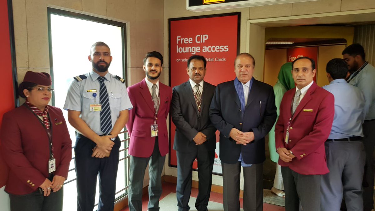 former prime minister nawaz sharif at allama iqbal international airport lahore photo zeshanmalick twitter