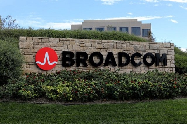 a sign to the campus offices of chip maker broadcom is shown in irvine california us november 6 2017 photo reuters