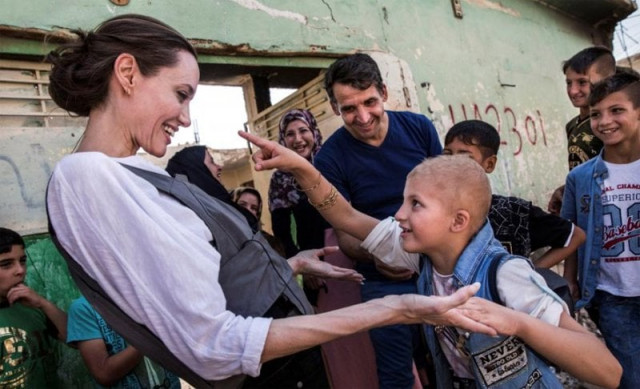 unhcr special envoy angelina jolie meets falak 8 during a visit to west mosul iraq june 16 2018 photo reuters unhcr special envoy angelina jolie meets falak 8 during a visit to west mosul iraq june 16 2018 photo reuters