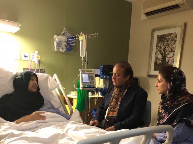 sources say the decision was taken after assessing condition of sharif s ailing wife in london photo courtesy pml n official file