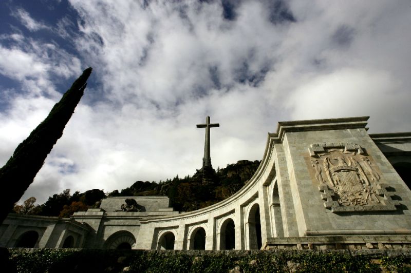 the massive valley of the fallen mausoleum near madrid where the remains of former spanish dictator franco rest photo afp