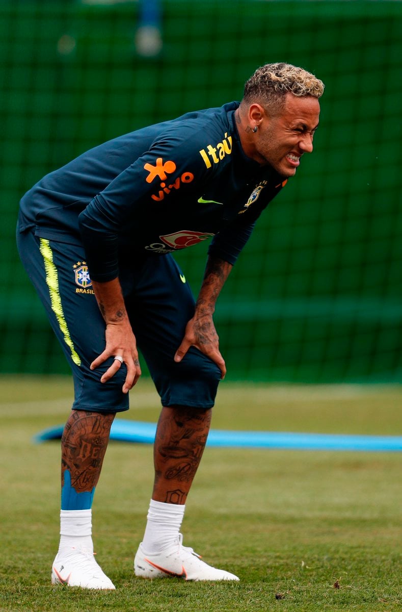 in trouble neymar set alarm bells ringing when he hobbled out of training on tuesday in full view of the cameras photo afp