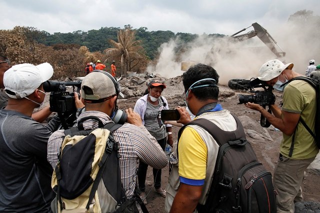 eufemia garcia 48 who lost 50 members of her family during the eruption of the fuego volcano speaks to the media after rescue workers found human remains at her sister 039 s house in san miguel los lotes in escuintla guatemala june 14 2018 photo reuters file