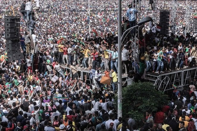 supporters of ethiopia prime minister attend a rally on meskel square in addis ababa on june 23 2018 a blast at a rally in ethiopia 039 s capital today in support of new prime minister abiy ahmed killed several people photo afp supporters of ethiopia prime minister attend a rally on meskel square in addis ababa on june 23 2018 a blast at a rally in ethiopia 039 s capital today in support of new prime minister abiy ahmed killed several people photo afp