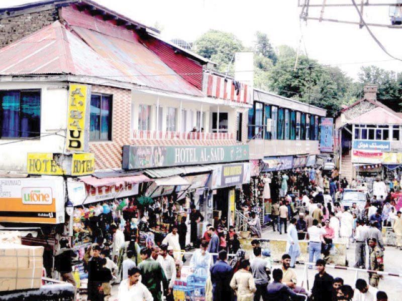 a busy street in murree photo file