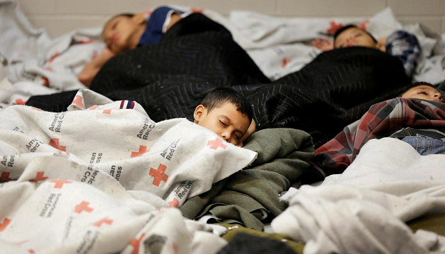 immigrant children sleeping in detention centre photo reuters