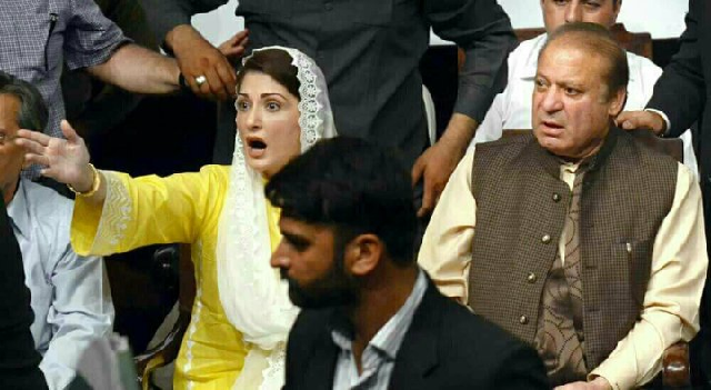 deposed premier nawaz sharif and maryam nawaz screengrab