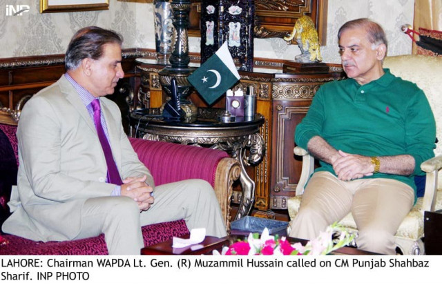 water and power development authority chairman muzammil hussain with chief minister shahbaz sharif photo inp water and power development authority chairman muzammil hussain with chief minister shahbaz sharif photo inp
