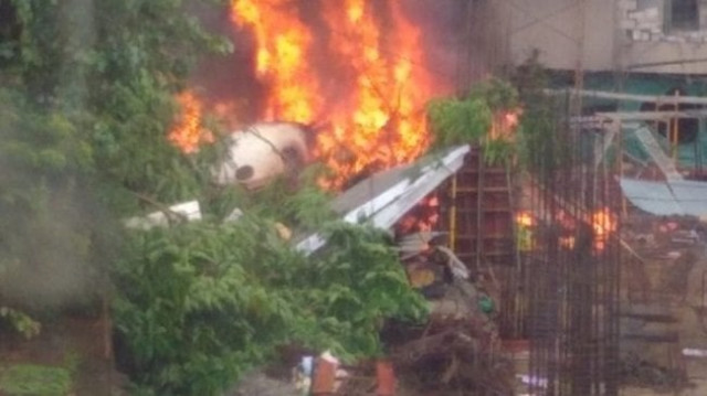plane crashes in mumbai killing five officials said photo yogendra bhonsale twitter plane crashes in mumbai killing five officials said photo yogendra bhonsale twitter
