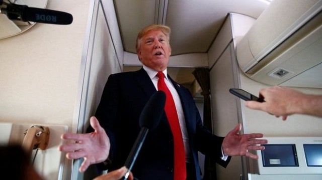 president trump spoke to a prank comedian while on board air force one photo reuters