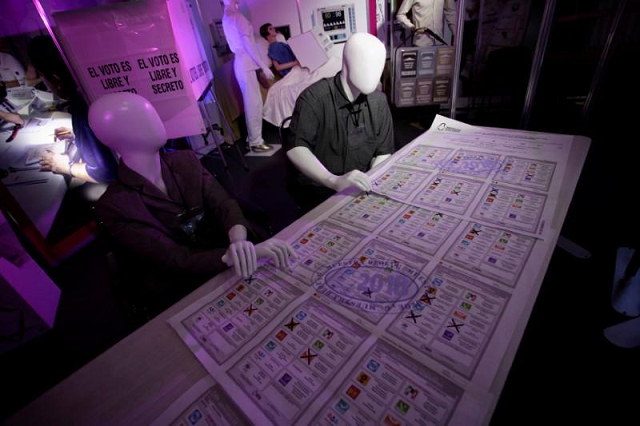 mannequins are seen in an exhibition inside national electoral institute ine headquarters ahead of the upcoming july 1 presidential election photo reuters